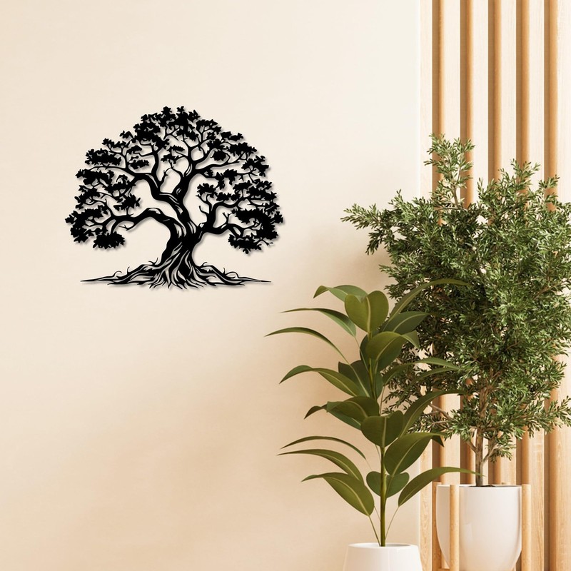 Tree of Life Wall Art,Metal Tree Wall Decor in Matte Black,Nature-Inspired Tr... gallery