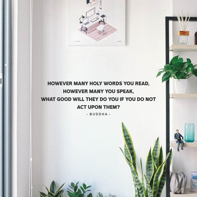 However Many Buddha Wall Decal Inspirational Sticker Quote Mindfulness Decor