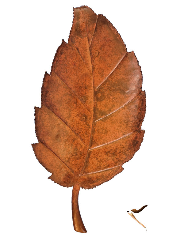 Decorative Copper Leaf-Shaped Tray, Bowl, or Wall Decor Approximately 23″ x 11″
