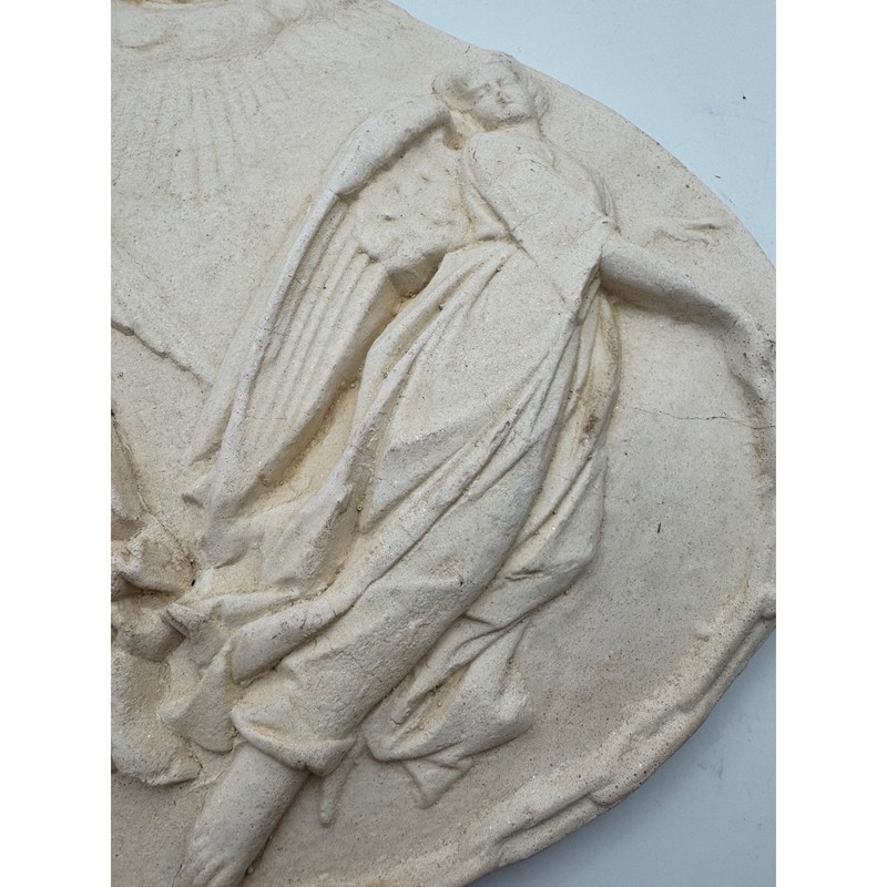 Antique Style Plaster Wall Plaque Angels Eye of Providence Religious Relief gallery