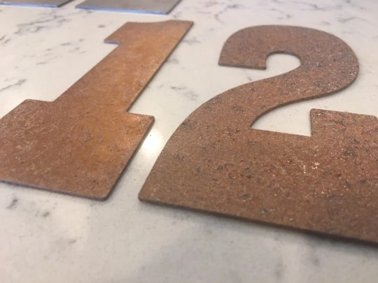 2 Inch Metal Letters and Numbers - Rusty or Natural Steel Finish gallery