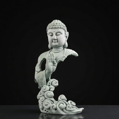 Meditation Buddha Statue, Sandstone Zen Sculpture for Aquarium Fish Tank, gallery