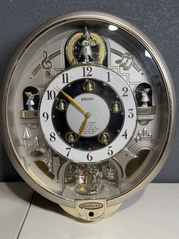 Seiko Melodies in Motion Charming Bell Wall Clock QXM109SRH Collectors Edition