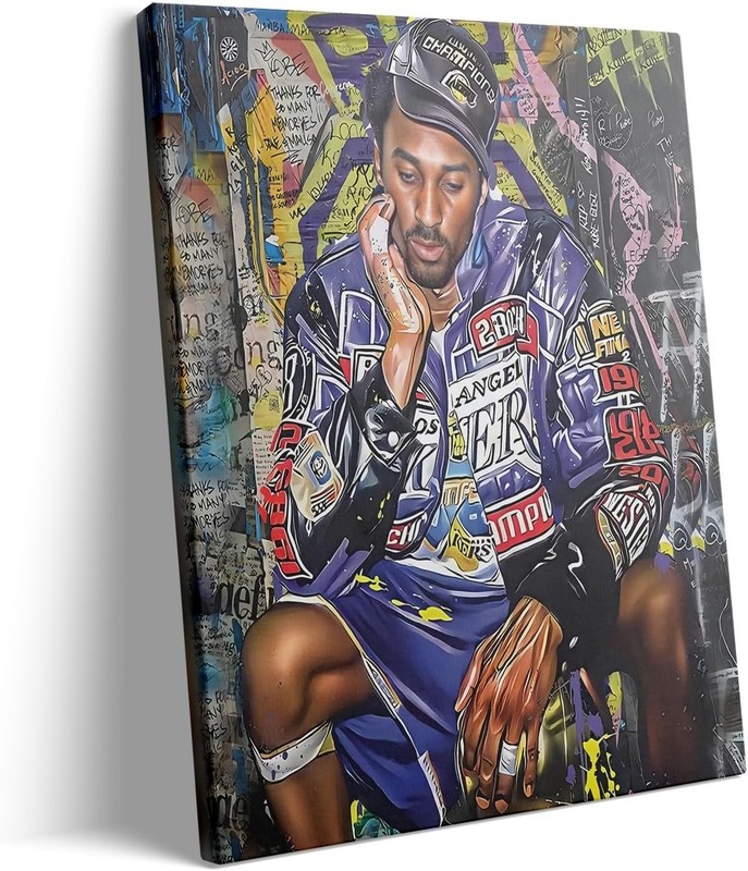 Kobe Bryant Mamba Mentality Canvas Wall Art Champion Portrait Decor