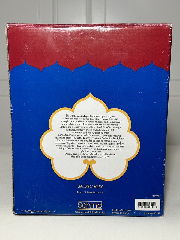 Schmid Disney's Aladdin Genie Music Figurine Plays A Friend Like Me New In Box gallery