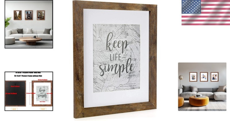 11x14 Picture Frame Rotten Brown 2 Pcs Wooden Frame can Display 8x10 Picture ... gallery