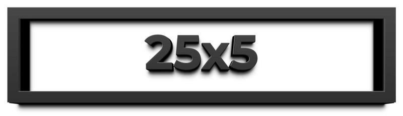 25×5 Shadow Box Frame Black | 1 inches Deep Real Wood Contemporary Shadowbox Dis