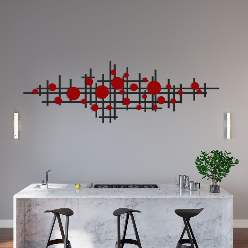 Colorful Geometric Shapes Metal Wall Art, Modern Luxury Style Metal Wall Art