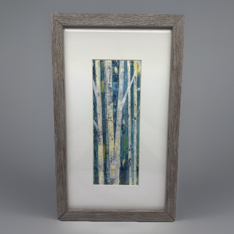 Blue Green Birch Tree Wall Art Julia Purinton Birches In Spring Panel 1 Framed