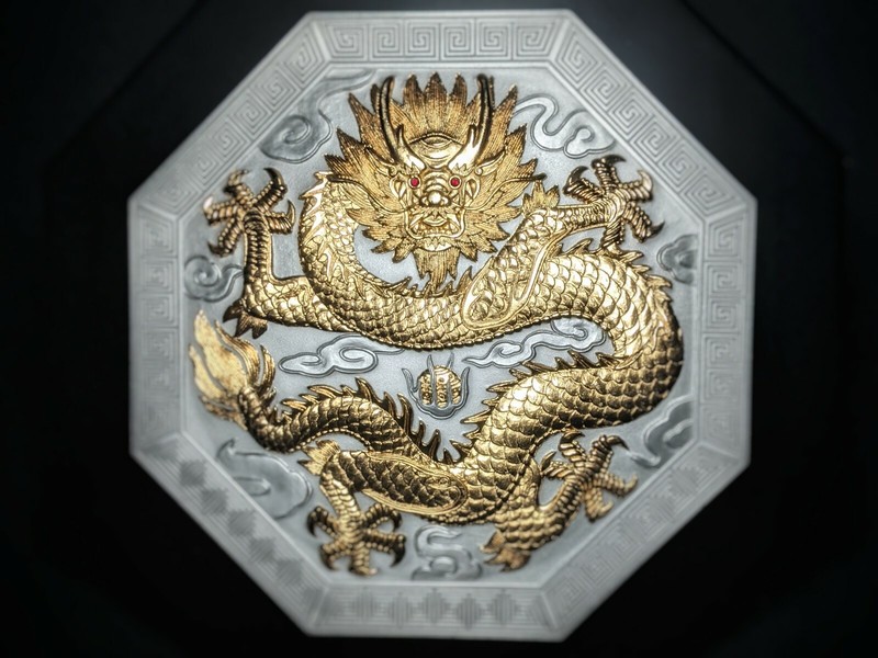 Royal Selangor Oriental Collection Pewter & Gold Dragon Plaque Asian art
