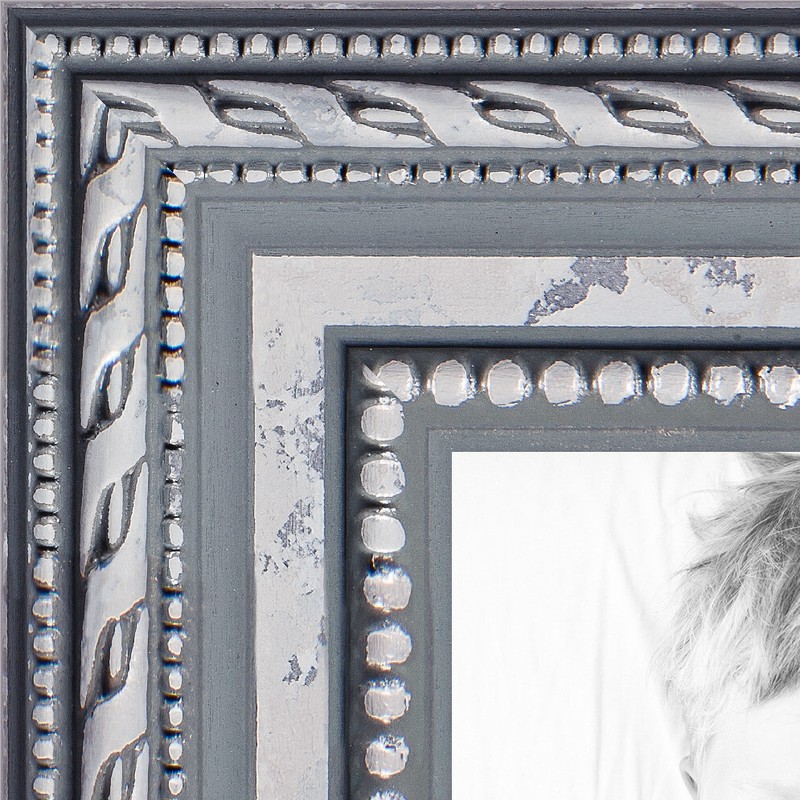 ArtToFrames 1″ Custom Poster Frame Silver Ornate SIlver Wood 4319 Large