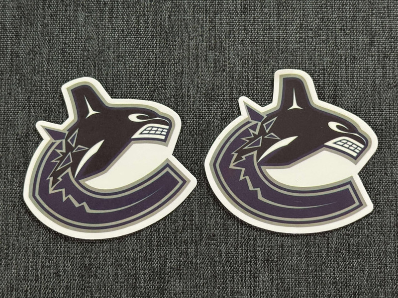 Lot (2) VANCOUVER CANUCKS 2 1/2″ x 2 1/2″ Logo STICKERS Fast! FREE SHIP!