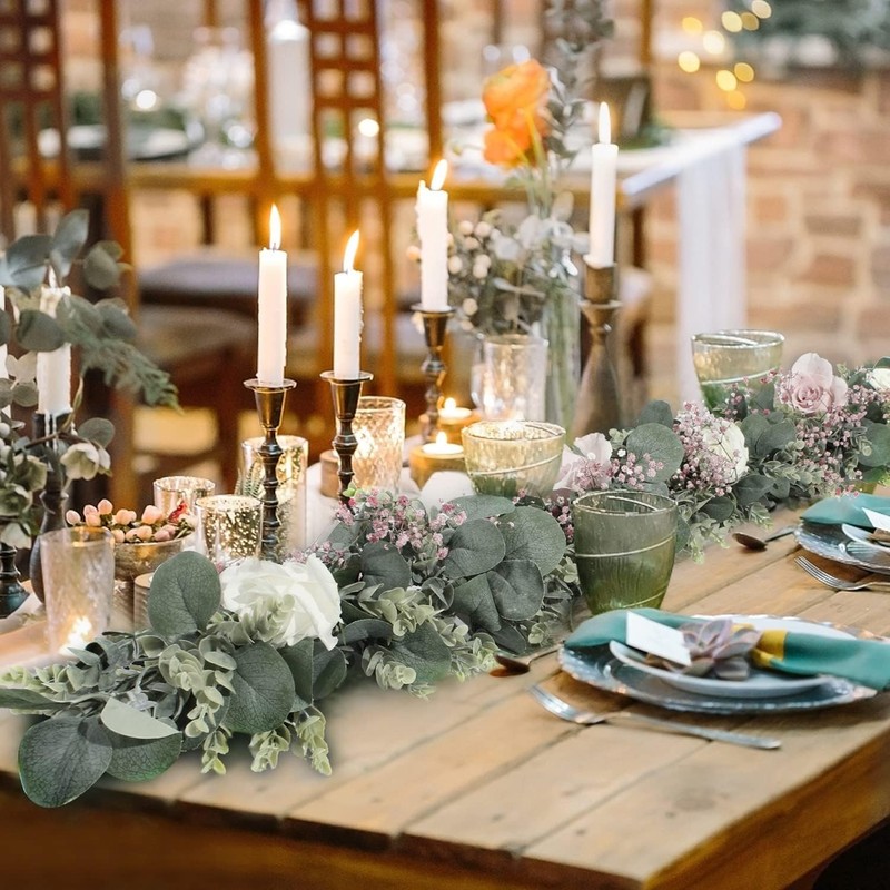 6.2 Ft Long Faux Eucalyptus Greenery - Wedding Arch Summer Decor - Lambs Ear gallery