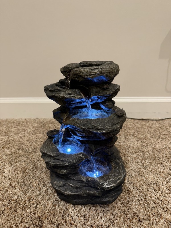 Stacked Rocks Indoor Water Fountain with LED