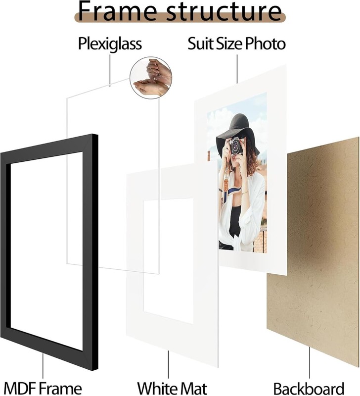 A3 Picture Frame Set of 12, Display 8.3x11.7 with Mat or 11.7 x 16.5 without Mat gallery