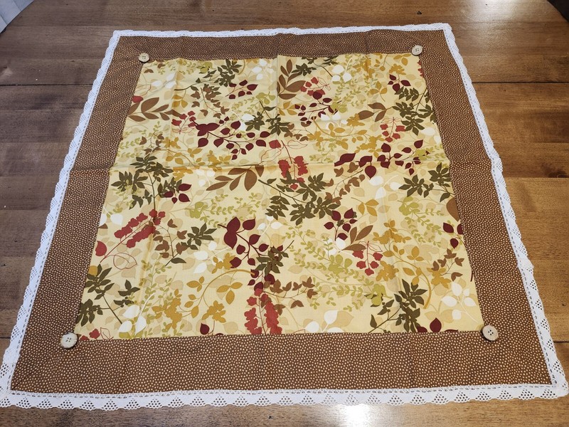 Homemade Fall Floral Doily Or Buffet Scarf Or Center Piece! Pretty! FALL DECOR