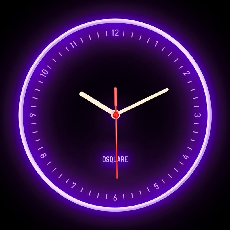 OSQUARE Minimalism North European Modern Interior Design Flexible Neon Clock 10" gallery
