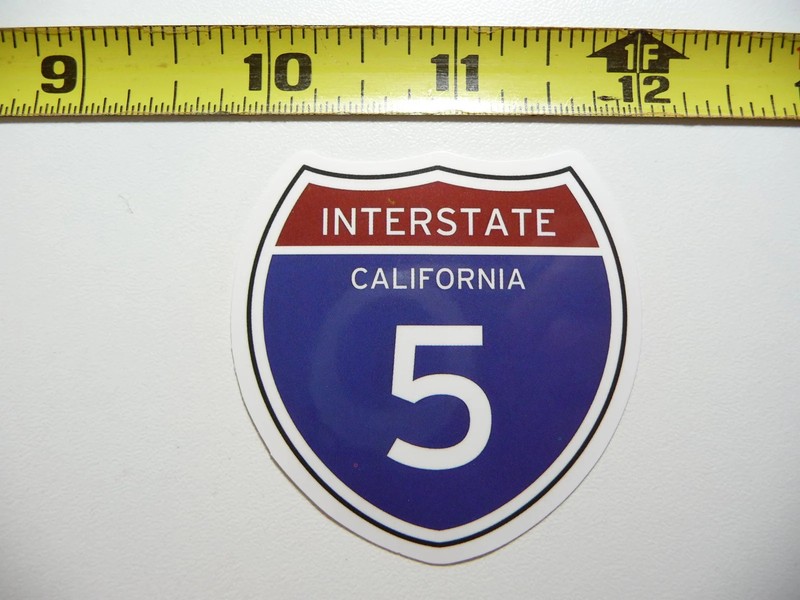 CALIFORNIA INTERSTATE 5 I5 ROAD SIGN SMALL STICKER DECAL PRIDE STATE