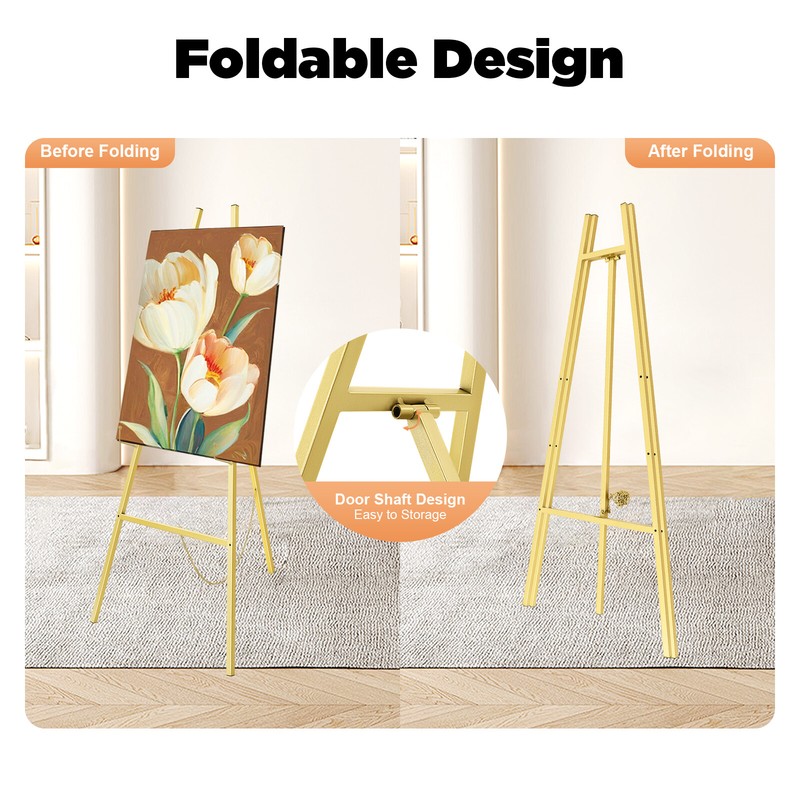 118CM Artist Easel Display Tripod Stand Wood Floor Art Painting Poster Display gallery