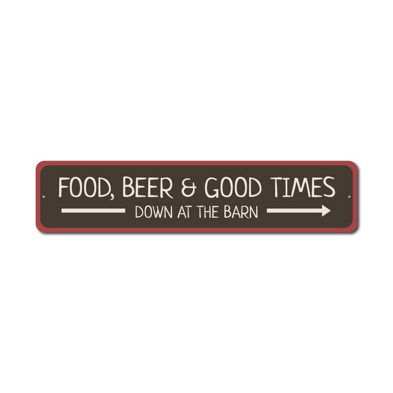 Food Sign, Good Times Sign, Beer Lover Aluminum Metal Decor Sign