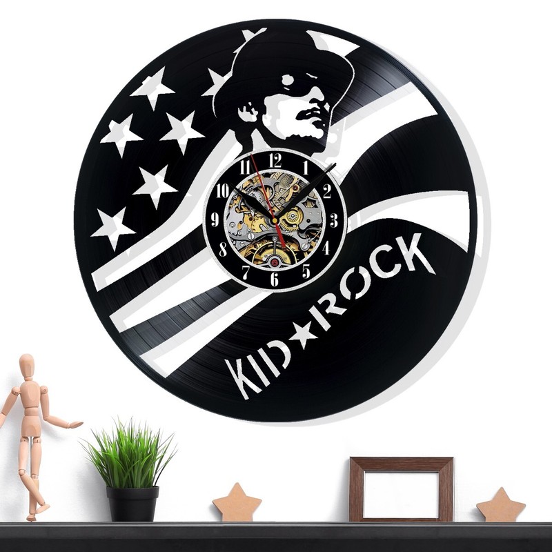 Kid Rock Vinyl Wall Clock – Retro Decor – Unique Home Accent – Perfect Gift