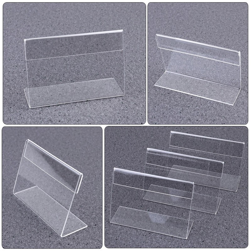 25Pcs Acrylic Table Sign Holders Transparent Wedding Place Card Stands gallery