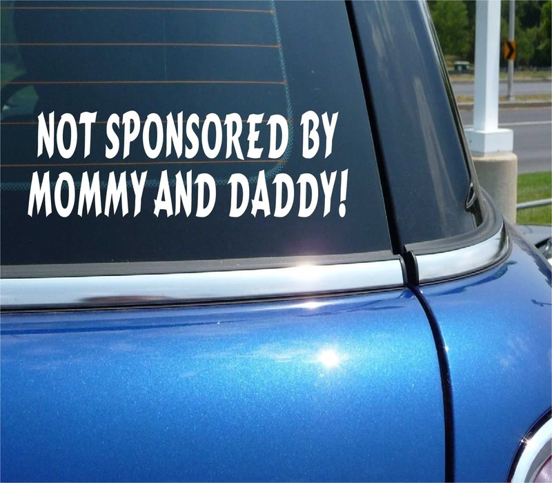 NOT SPONSORED BY MOMMY AND DADDY JDM RACE DECAL STICKER ART CAR WALL DECOR