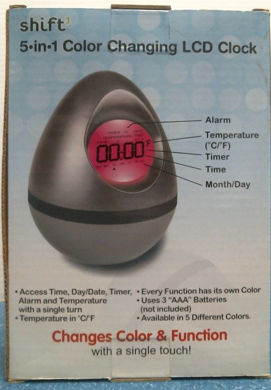 Shift 5-in-1 Color Changing LCD Clock, GREEN (10329) FS gallery
