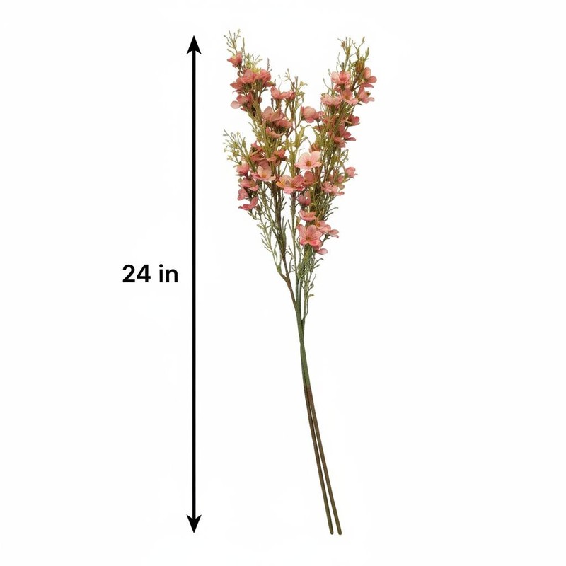 Two Tone Pink Dogwood Stems Ombre Wax Flower Faux Floral Pink Decor 24 Inch gallery