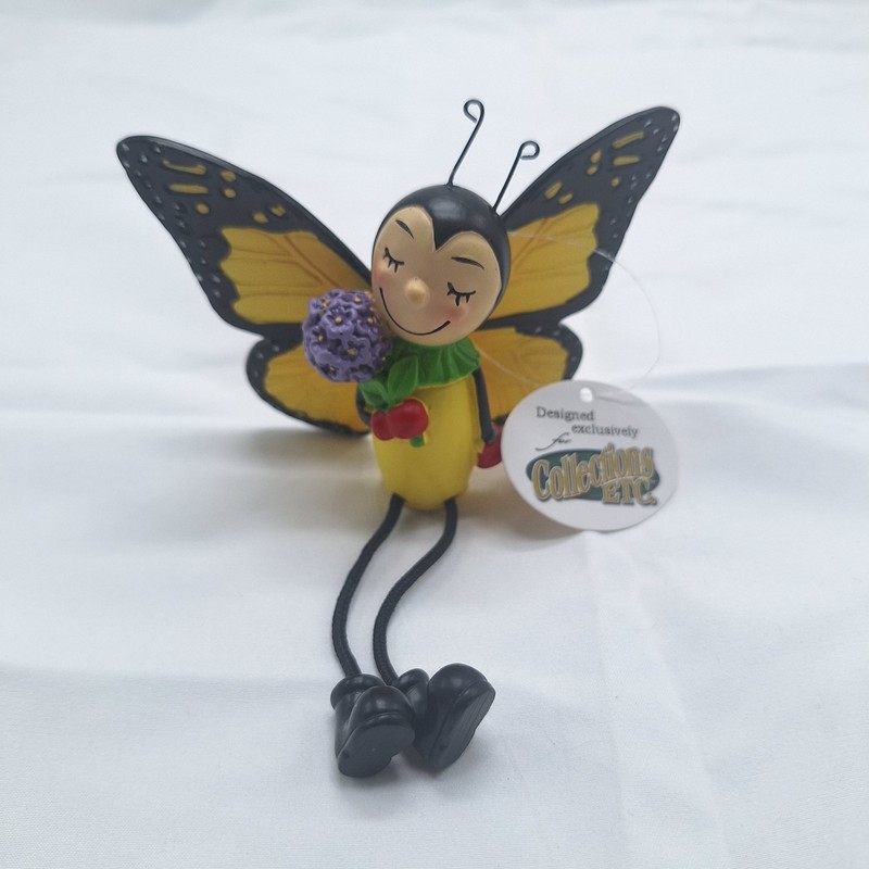 Collections Ect. Cutie Butterfly Shelf Sitter Yellow Whimsical New