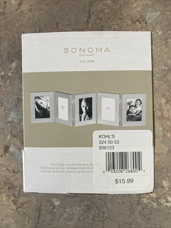 Sonoma 5 Photo Frame Silver Metal 2 1/2” x 3 1/2” inches Linked Adjustable Pose