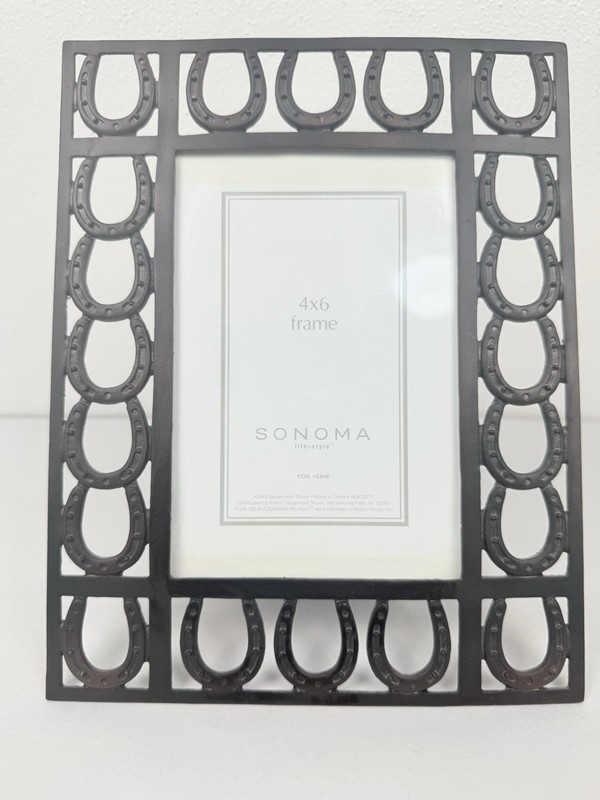 Sonoma Horseshoe Picture Frame Dark Bronze Metal 4×6 Western Southwest Cowboy