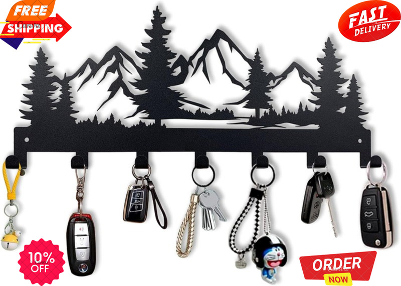 Metal Key Holder Wall Mounted Key Hooks Key Holder for Wall Key Organizer Rack