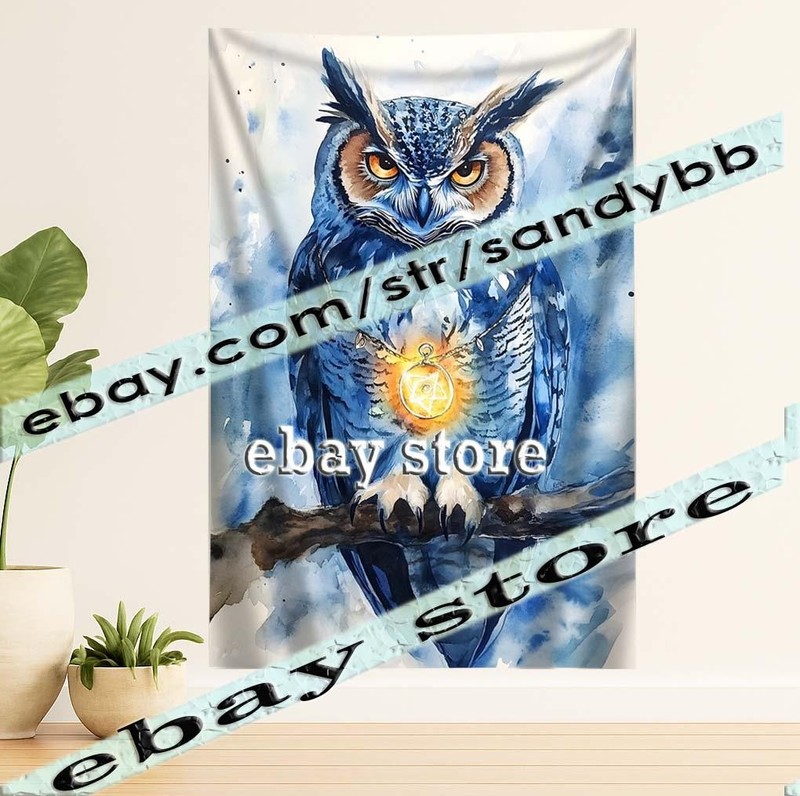 banner Tapestry Enchanted Guardian Theme night owl wisdom 39X59 in gallery