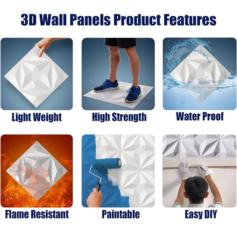 12/24/36Tiles 3D Wall Panels PVC Waterproof White Brick Art Design DIY Wallpaper gallery