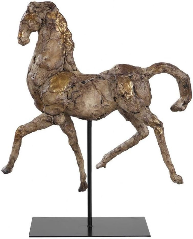 Dorado Horse Sculpture - 16.5" Tall, 14" Wide, Stunning Home Decor Piece