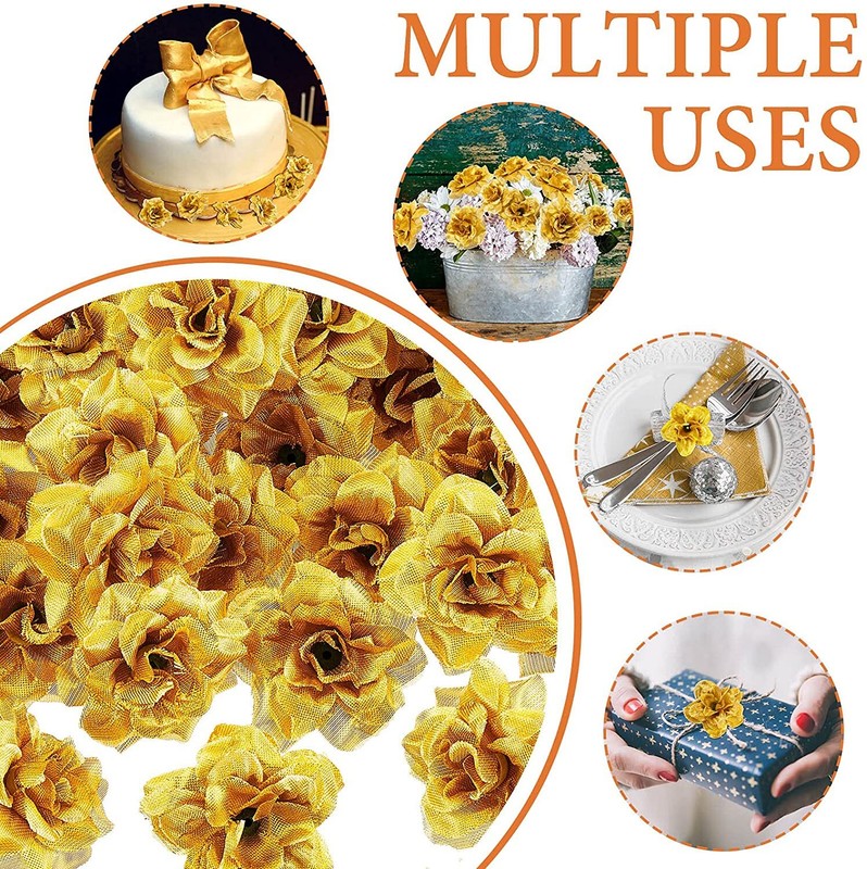 50Pcs Silk Rose Flower Heads Artificial Roses Bulk Craft Wedding DIY Decor USA gallery