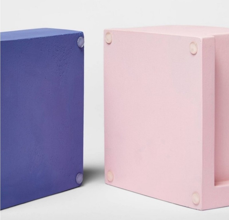 Threshold Funky Concrete Bookends - Light Pink & Light Blue/Purple gallery