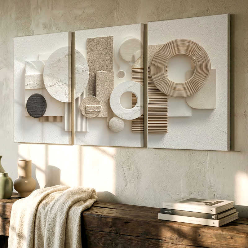 3 Pieces Modern Abstract Geometric Large Wall Art Set for Bedroom Set Of 3