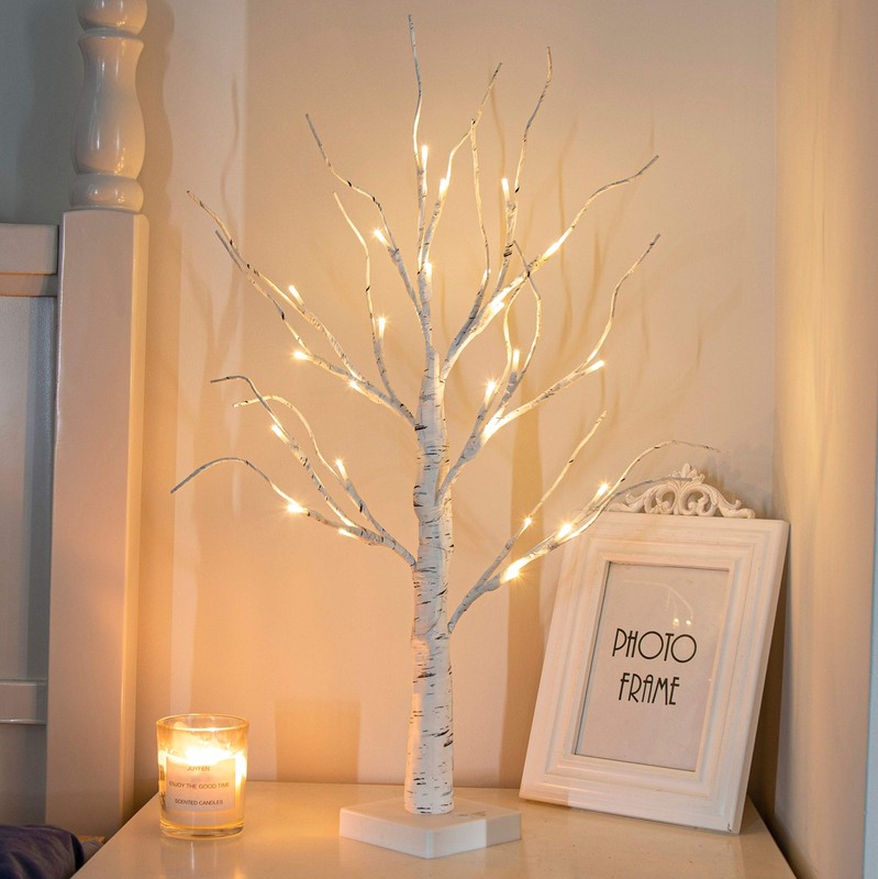 PEIDUO Artificial Tree for Christmas Decorations, 2FT Birch 2ft, 