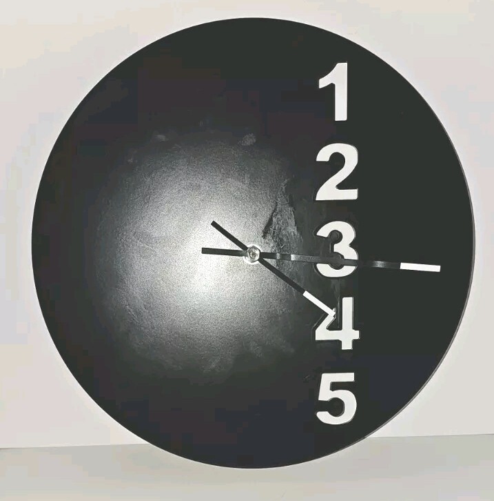 vintage 1990's ikea fejs wall clock metal black  30cm dia
