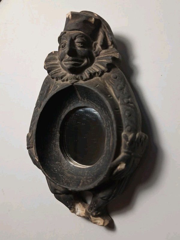 Cute Vintage Gargoyles Studio Clown Mirror Bronze Jester Wall Art 5” gallery
