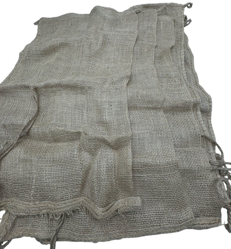 set of 5 Large Natural Jute Burlap Rug Fringed Edges made in India 16×28″ READ