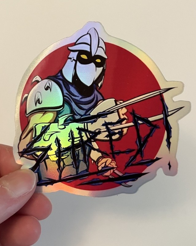 Retro TMNT Shredder Holographic 3 Inch Waterproof Sticker