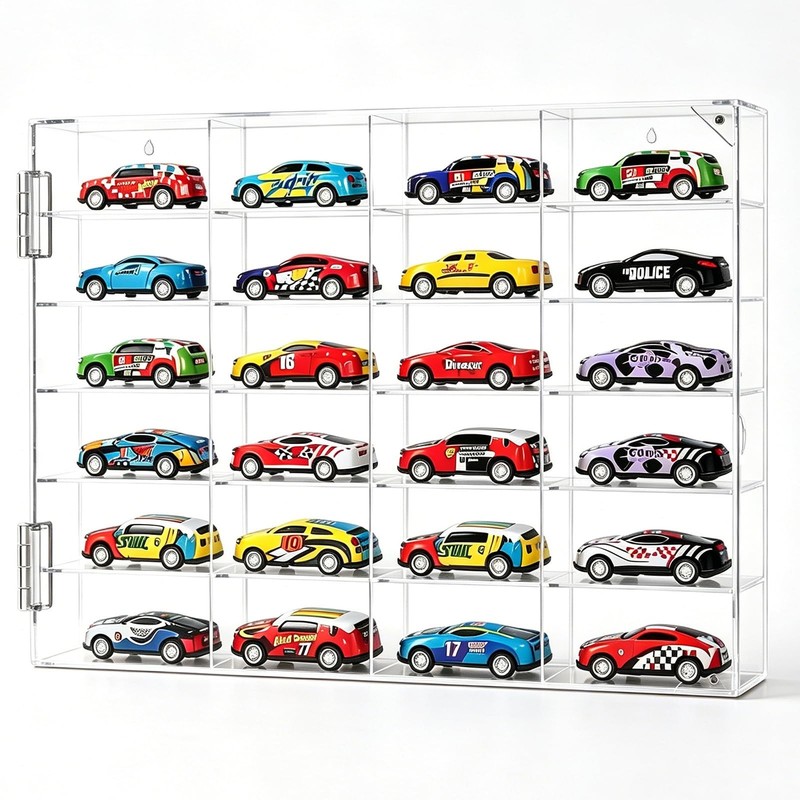Wall Mount Acrylic Display Case 1/64 Scale for Hot Wheels, 6-Tier 24 Slots To... gallery