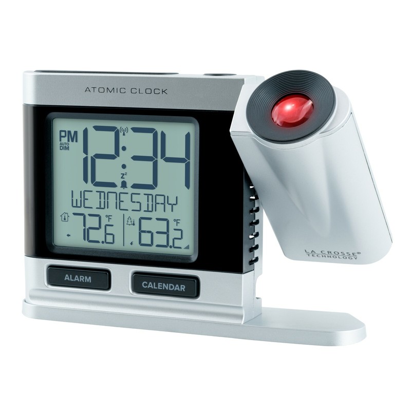 616-1410 La Crosse Technology Atomic Projection Alarm Clock TX141-BV3 - Silver gallery