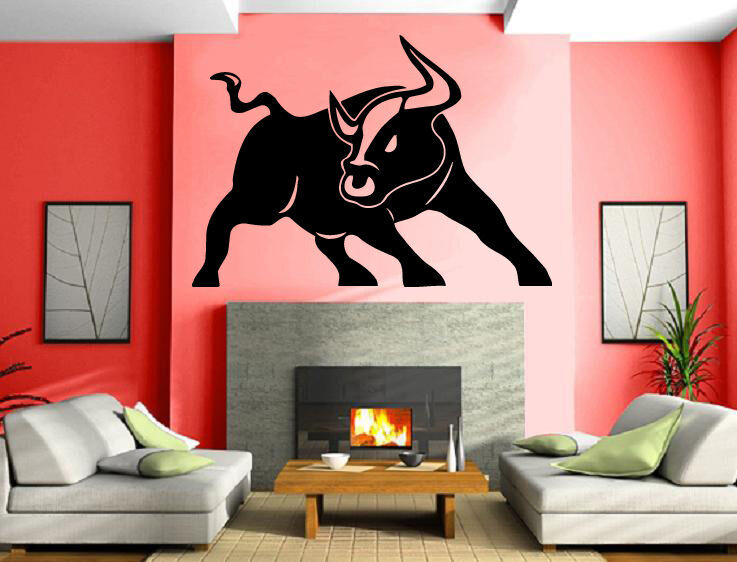 Angry Bull Horns Cowboy Ranch Animal Decor Wall MURAL Vinyl Art Sticker M344