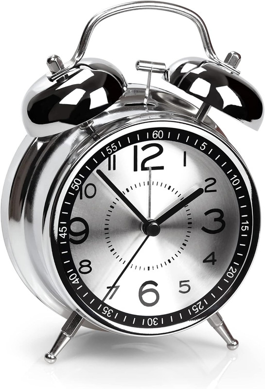 Super Loud Alarm Clock for Heavy Sleepers Adults,Twin Bell Retro 4 Inch Silent N