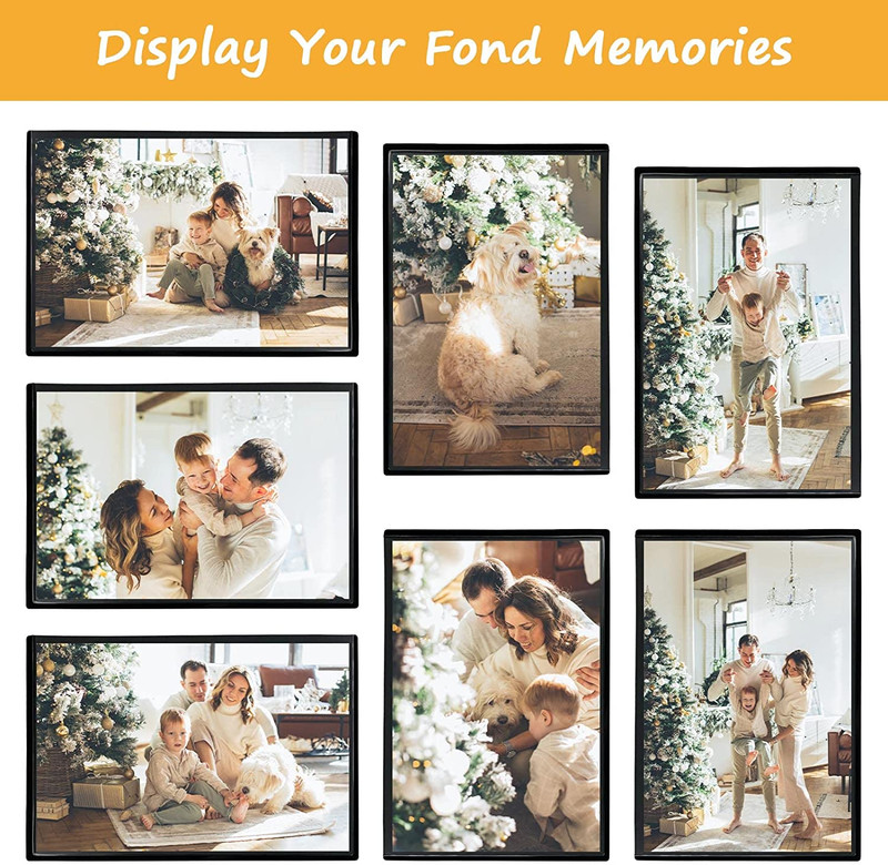 Mingting Magnetic Picture Frame, Holds 5X7 Inches Pictures, Reusable Black Magne gallery