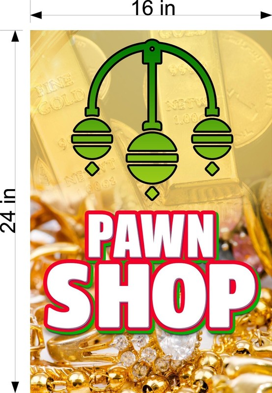 Pawn Shop 08 Perforated Mesh See-Through Window Vinyl Sell Guns Ammo Vertical